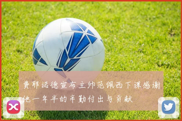 费耶诺德宣布主帅范佩西下课感谢他一年半的辛勤付出与贡献